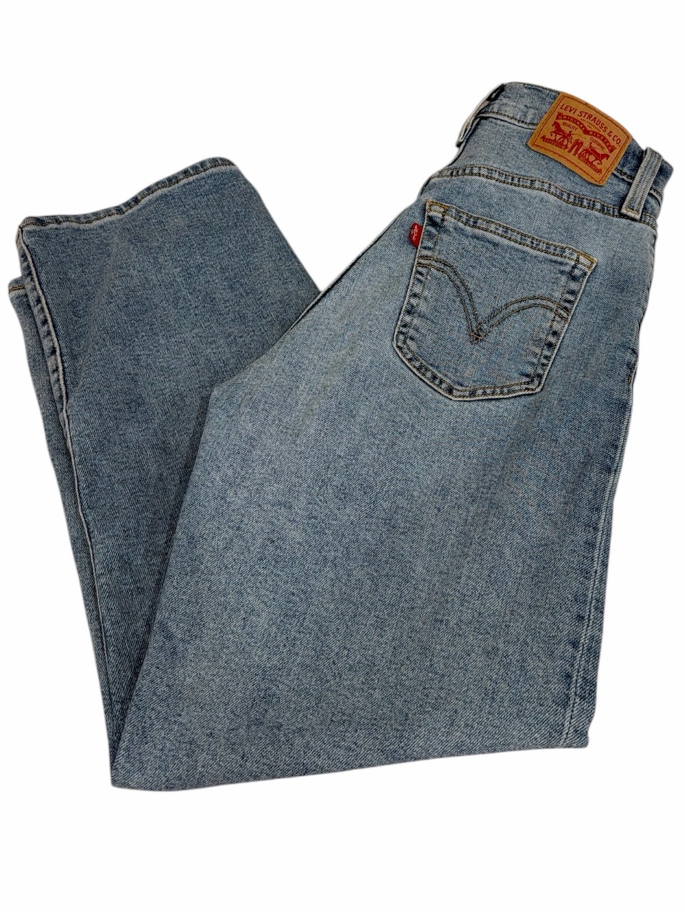 Levi’s Ribcage Straight Ankle Jeans 26 High Rise Light Wash Cropped Denim - Picture 4 of 9